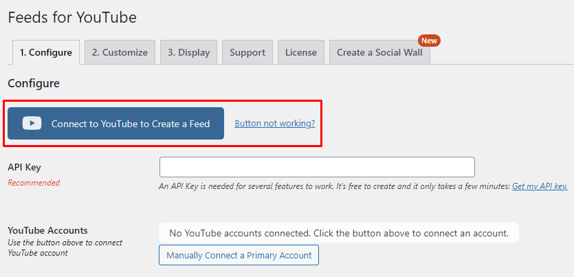Conecte-se ao YouTube para criar um feed Conecte-se ao YouTube para criar um feed
