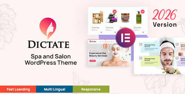 Dictate - Spa and Beauty Salon WordPress Theme 2026 with Paid Appointment System - tema WordPress