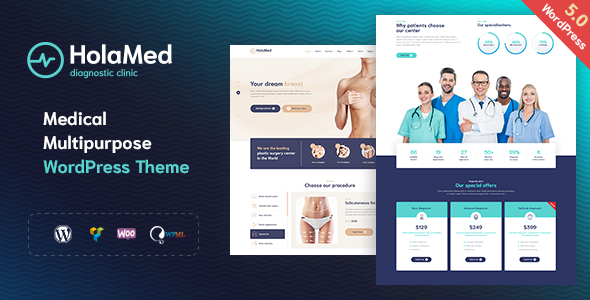 HolaMed - Medical Diagnostic & Plastic Surgery Clinic WordPress Theme - tema WordPress