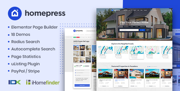 HomePress - Real Estate WordPress Theme - tema WordPress