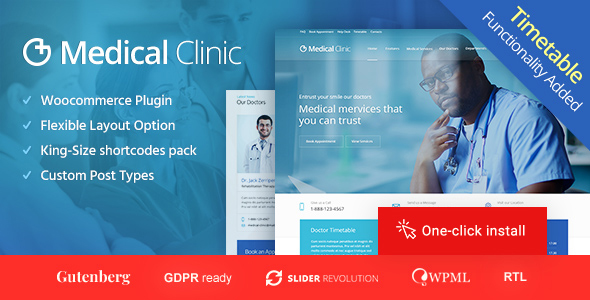 Medical Clinic - Doctor and Hospital Health WordPress Theme - tema WordPress