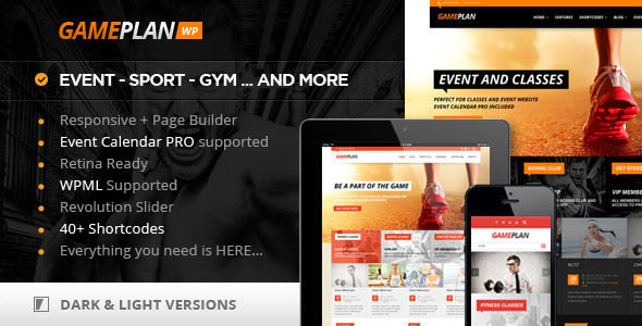 Gameplan - Event and Gym Fitness WordPress Theme - tema WordPress