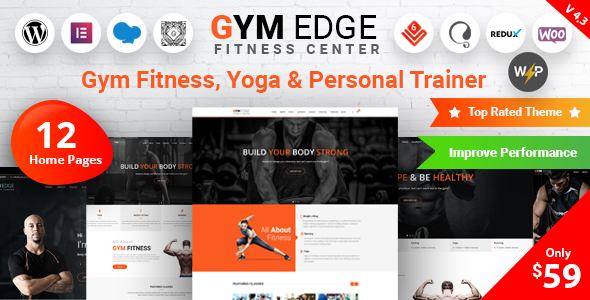 Gym Edge - Fitness WordPress Theme - tema WordPress
