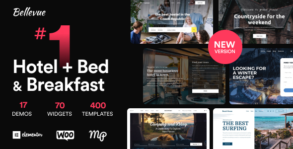 Hotel + Bed and Breakfast Booking Calendar Theme | Bellevue - tema WordPress