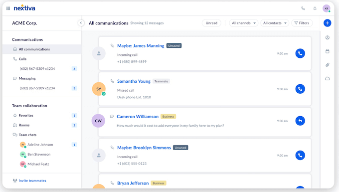 The Nextiva business phone service