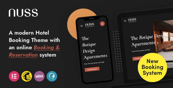 Nuss - Hotel Booking WordPress - tema WordPress