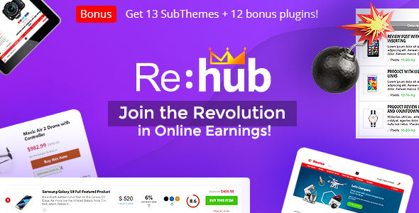REHub - Price Comparison, Multi Vendor Marketplace WordPress Theme - tema WordPress