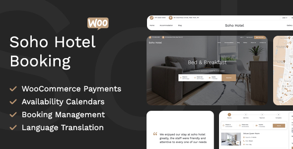 Soho Hotel Booking Calendar For WordPress - tema WordPress