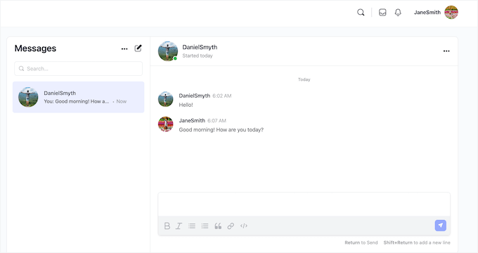 An example of a live chat room, created using BuddyBoss