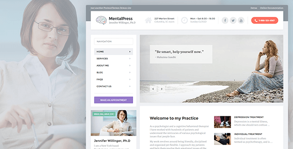 MentalPress — WordPress Theme for Medical Professionals, Psychologists, and Psychiatrists - tema WordPress