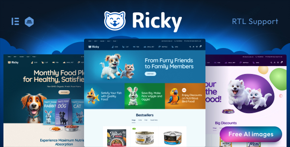 Ricky - Pet Shop & Care WooCoomerce Theme - tema WordPress