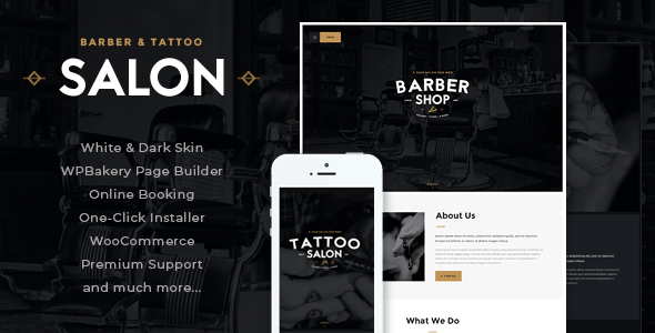 Salon | Barbershop & Tattoo Studio WordPress Theme - tema WordPress