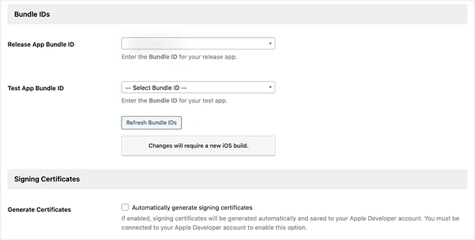 Add bundle IDs in MemberPress AppKit