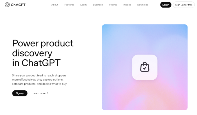 ChatGPT merchant application form