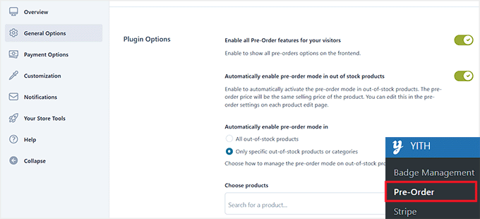 Enable pre-orders for all visitors in YITH