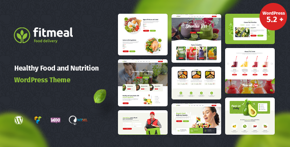 Fitmeal - Healthy Food Delivery and Diet Nutrition WordPress Theme - tema WordPress