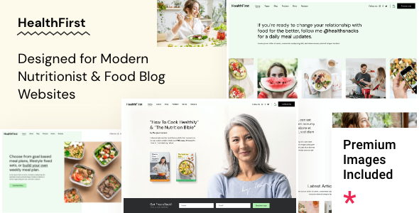 HealthFirst - Nutrition and Recipes WordPress Theme - tema WordPress