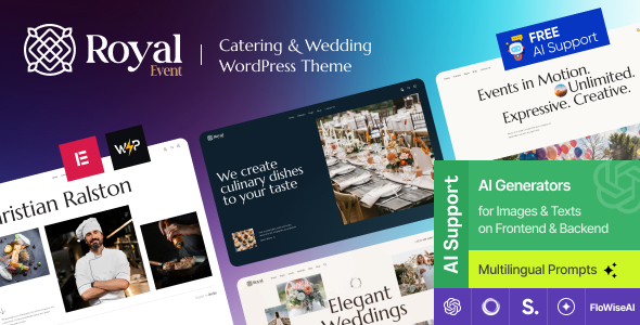 Royal Event | Catering & Wedding Chef WordPress Theme - tema WordPress