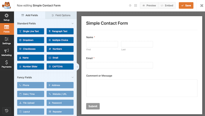 Creating a contact form for your automotive website